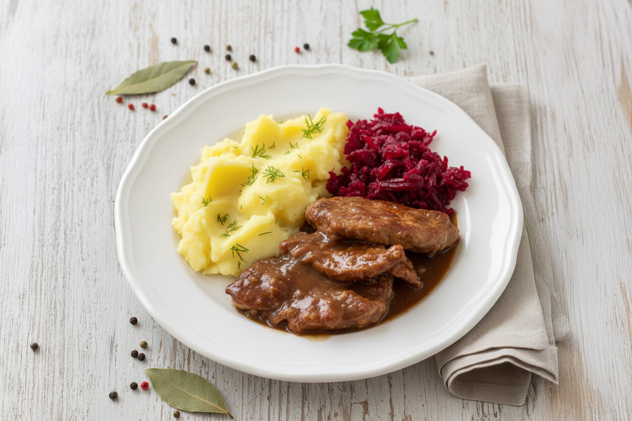 Bitki wieprzowe w sosie własnym z cebulką – domowy obiad